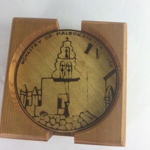 Wooden Coasters Brown Shabby Chic Set Of 4